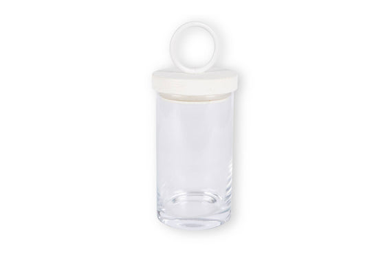 White Wood Glass Canister: Tall
