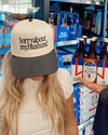 Sorry about my Husband / Wife Vintage Trucker Hat: Husband/Black
