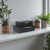 Lusan Set of 2 Rectangular Nesting Decorative Storage Boxes: Cream Shagreen
