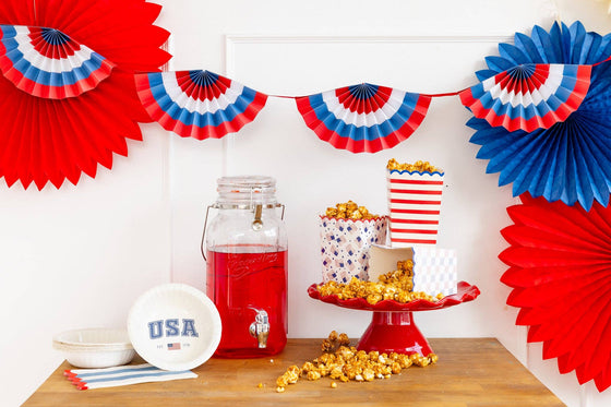 Red White and Blue Fan Bunting Banner