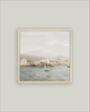 Sailboat Landscape Framed Antique Art: 16x16