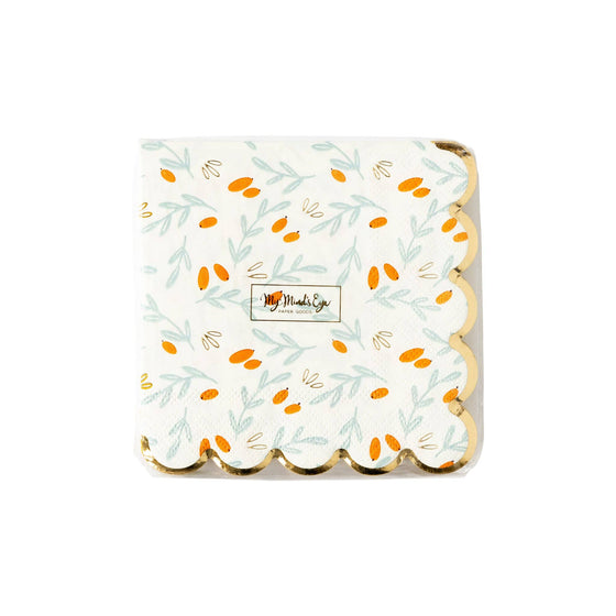 Stems Foil Scallop Napkin