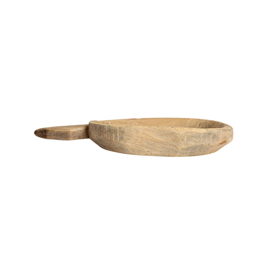 Found Reclaimed Wood Bowl w/ Handles