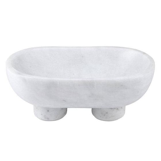 White Marble Footed Bowl