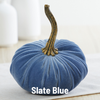 Pumpkin Small Velvet, Valentine's mantel, Autumn table, Gift: Emerald