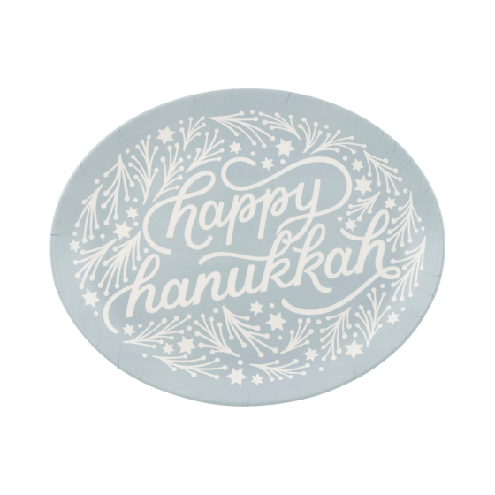 Happy Hanukkah Oval Tray