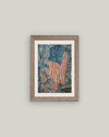 Patriotic Flag Print Framed Antique Art: 12x16