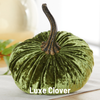 Pumpkin Small Velvet, Valentine's mantel, Autumn table, Gift: Emerald