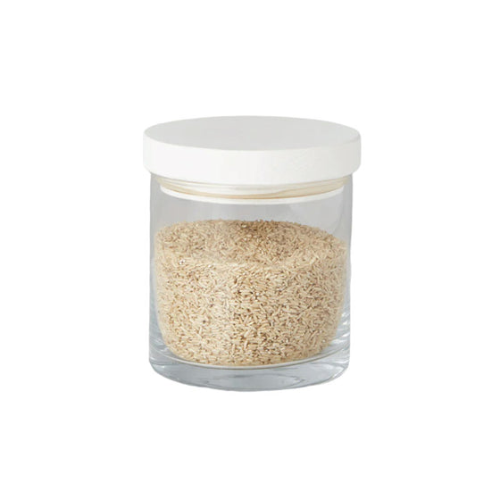White Wood Top Canister Medium