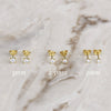 Petite CZ Studs: Gold/Clear/3mm