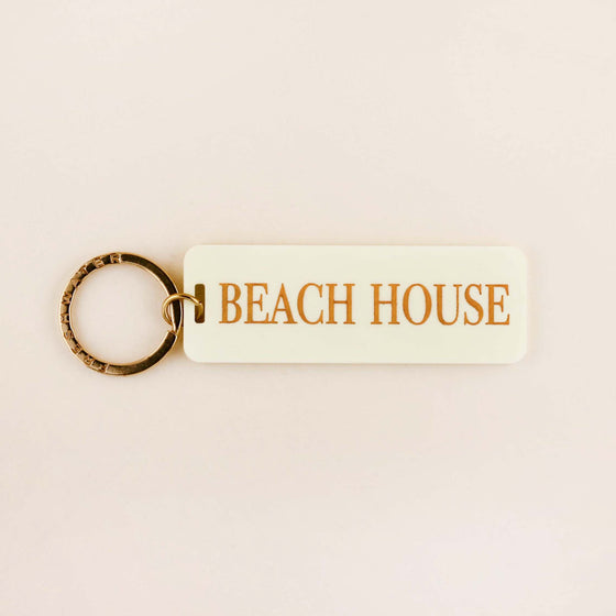 Yellow Beach House Keychain