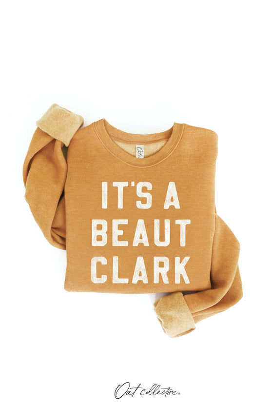 IT'S A BEAUT CLARK Graphic Sweatshirt : HEATHER DUST / S