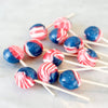 Candy: Large Lollies: American Sweet Tart: USA Flag Lollipops: 12 ct Bag