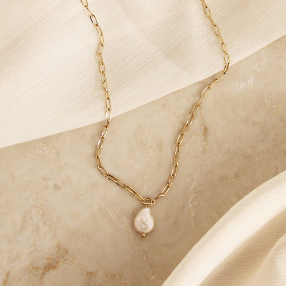 Pearl Paperclip Necklace