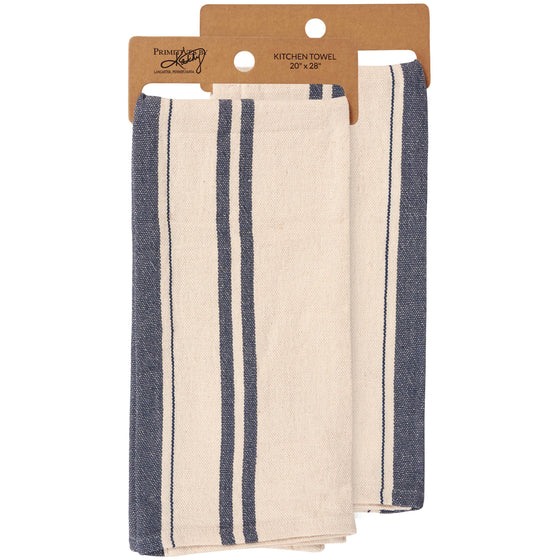 Cream Blue Stripe Kitchen Towel