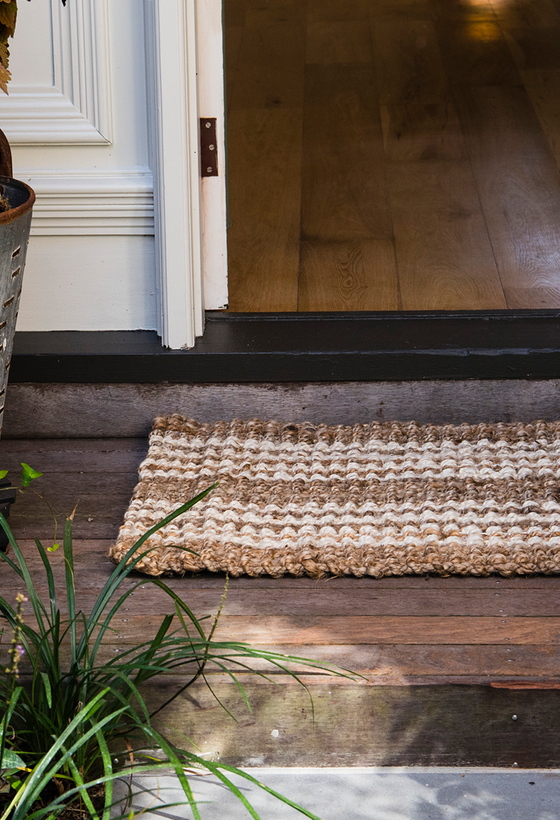 Osbourne Stripe Jute Mats, Runners & Rugs: 100% Jute / 2'6" x 14'