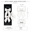 Candy Cane Red Striped Mini Fabric Bows with Clips Set