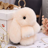 Cut Rabbit Pom Pom Key Chain KC0225-5! (6PC): BEIGE