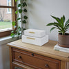 Lusan Set of 2 Rectangular Nesting Decorative Storage Boxes: Navy Shagreen