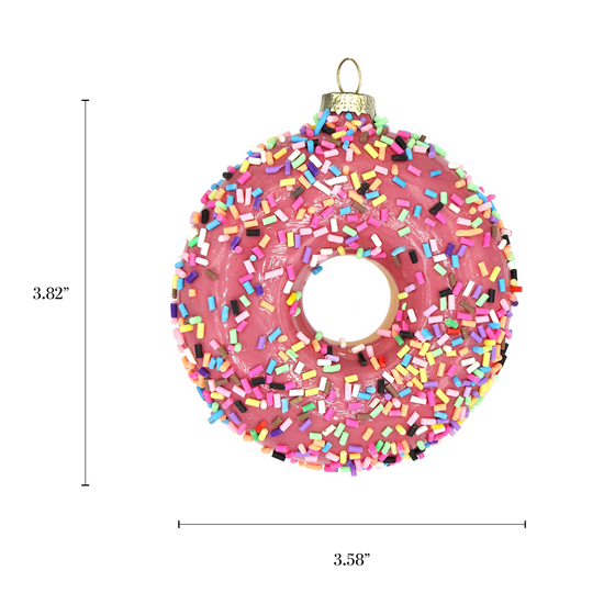 Pink Sprinkle Donut Ornament