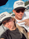 Sorry about my Husband / Wife Vintage Trucker Hat: Husband/Black
