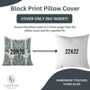 Bohemian Block Linen Blend Cushion Cover - Vrindavan: Linen Blend / One Side / 22X22