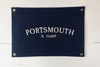Custom Town Name Canvas Banner Flag with Grommets: Navy