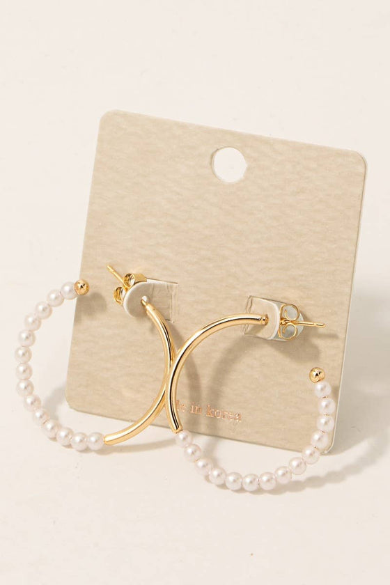 Pearl Beaded Hoops
