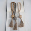 Wood Bead Garland with Jute Tassel