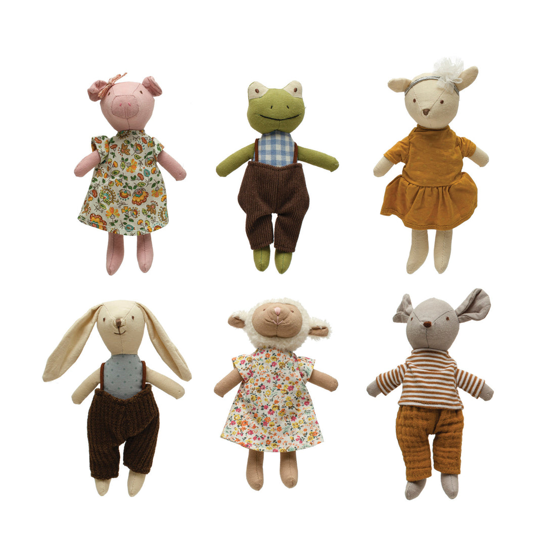  Plush Animal in Clothes, Multi Color, 6 Styles
