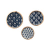 Enameled Mango Wood Floral Trays, Set of 3