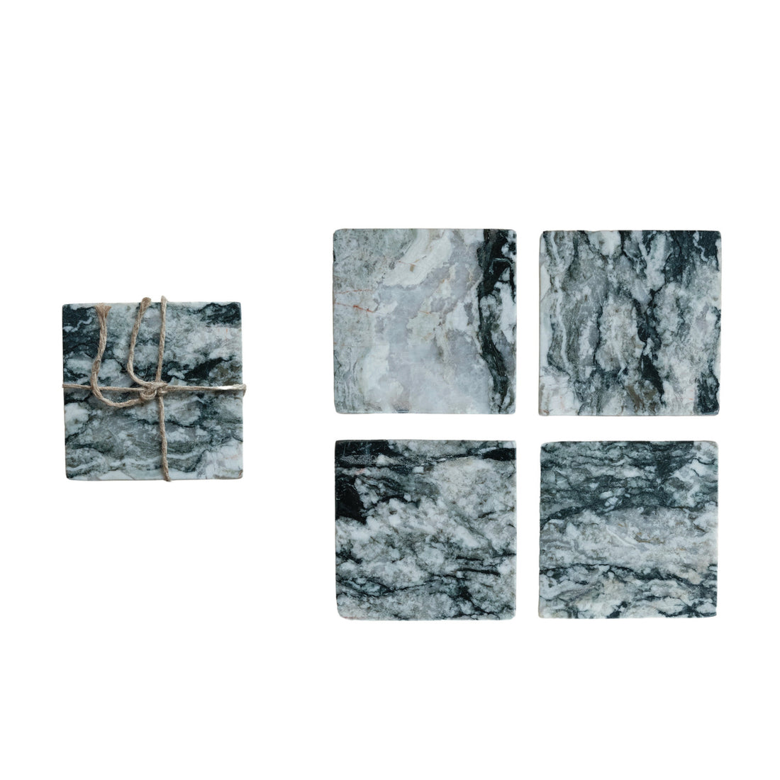  Marble Coasters, Set of 4 (Each One Will Vary)