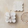 Scalloped Edge Travertine Coasters, Set of 4