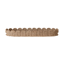  Decorative Hand-Woven Bankuan Scalloped Tray with Handles, Natural