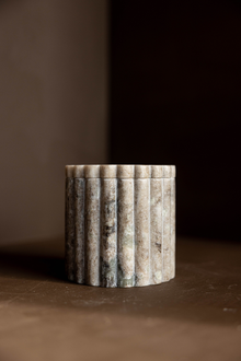 Beige Marble Fluted Jar