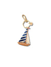 Hand-painted Sailboat Bag Charm + Keychain | Eco-Friendly: Blue