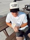 Sorry about my Husband / Wife Vintage Trucker Hat: Husband/Black
