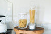 White Wood Glass Canister: Tall