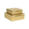 Lusan Set of 2 Square Nesting Decorative Storage Boxes: Navy Blue Shagreen