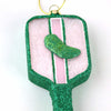 Pickleball Glass Ornament