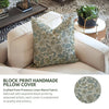 Unique Block Print Linen Blend Pillow Cover - Mandakini: Linen Blend / One Side / 14X20
