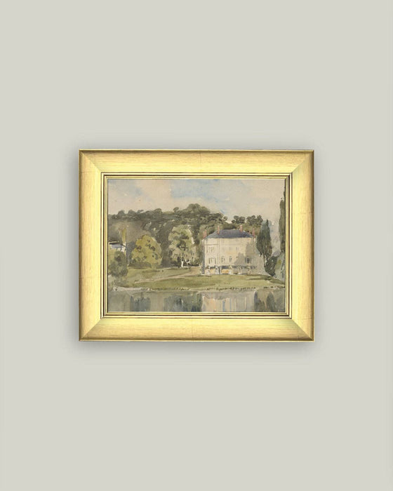 View of Chateau Framed Antique Art