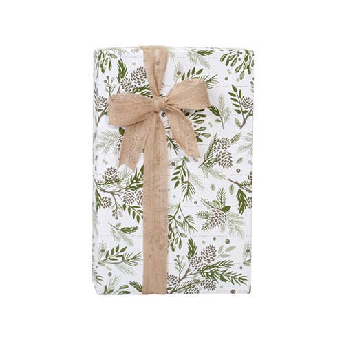 Christmas Premium Bulk Gift Wrap Paper: White Berries Kraft / 1 Pack / 24"x417'