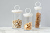 White Wood Glass Canister: Tall