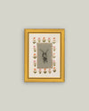 Rabbit with Floral Border Framed Antique Art