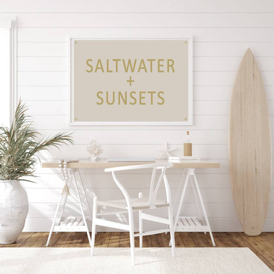 Saltwater + Sunsets Canvas Flag