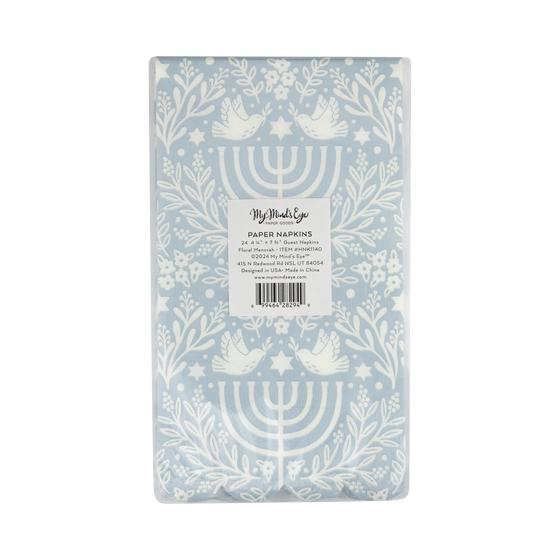 Floral Menorah Napkin