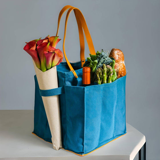 Blue Stripe Canvas Tote