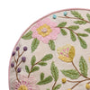 Round Floral Embroidered Pillow