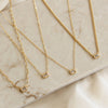 CZ Chain Necklace: Gold / 3mm Round Cut Simple Chain